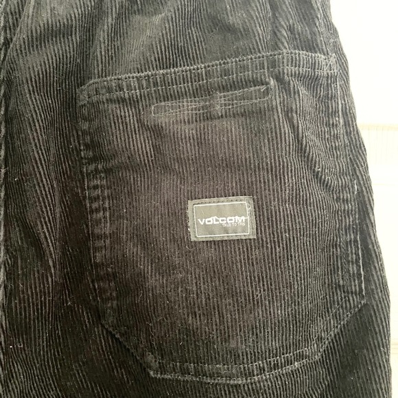 Volcom Corduroy Shorts Elastic Waist Drawstring Black Casual Mens S Streetwear - Picture 5 of 8